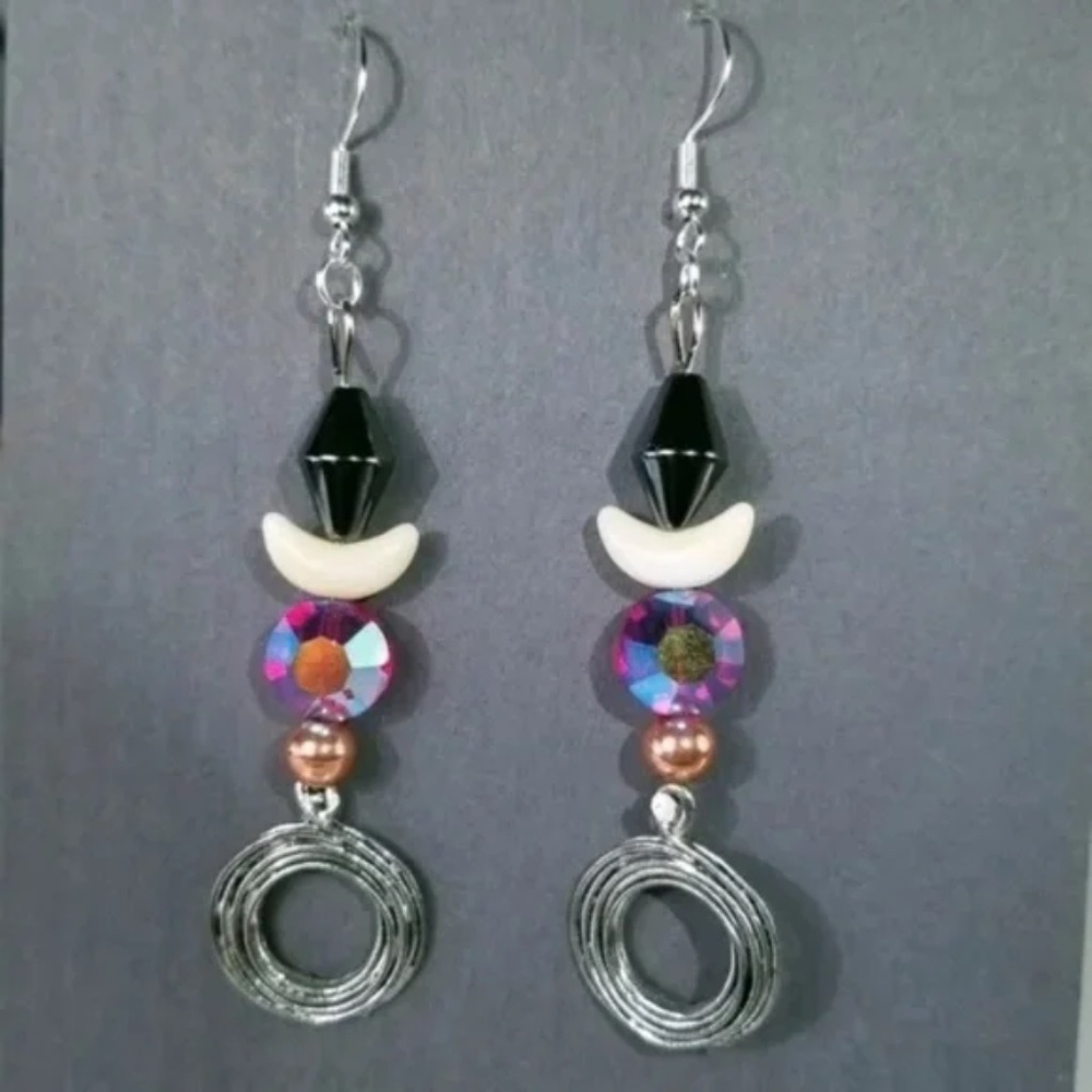 Vintage Crystal and Mineral Earrings